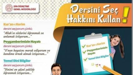 Din Eğitimi derslerinin tercih s&uuml;reci başladı