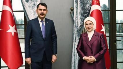 Bakan Kurum, 'Sıfır Atık' projesi ile ilgili Emine Erdoğan'ı ziyaret etti