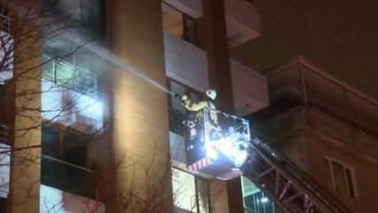 Kavacık'ta 9 katlı binada yangın paniği