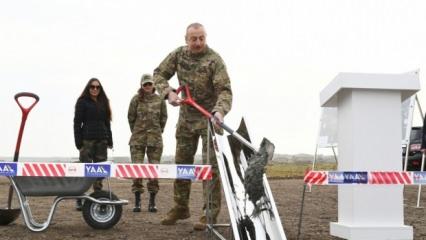 Aliyev, Füzuli-Şuşa karayolunun temelini attı