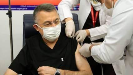 Fuat Oktay, Kovid-19 aşısı yaptırdı