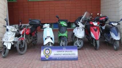 Isparta'da 7 motosiklet çalan hırsız tutuklandı