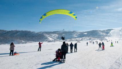 Ovacık'ta kayak merkezi tatilcilerle doldu