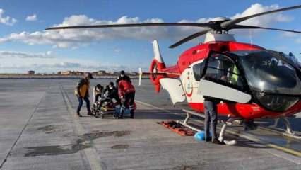 Van'da vatandaşın imdadına ambulans helikopter yetişti