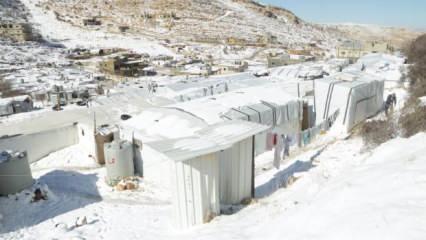 Dondurucu soğuklar Lübnan'daki Suriyelilerin hayatını altüst etti