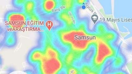 Samsun'da geçen hafta yeşile dönen koronavirüs risk haritası yeniden kırmızıya dönmeye başladı
