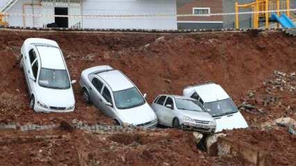 Temeli kazılan inşaatın istinat duvarı &ccedil;&ouml;k&uuml;nce olanlar oldu!	