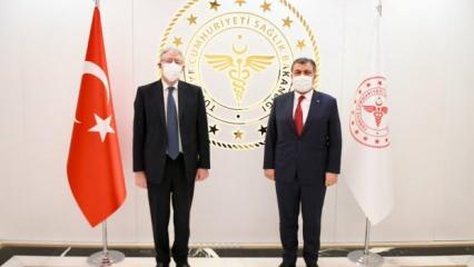 Bakan Koca, Macar Bakan Szijjarto ve İtalya'nın Ankara Büyükelçisi Gaiani ile görüştü