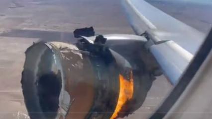 Denver'da korkutan uçak yangını yolcu kamerasında!