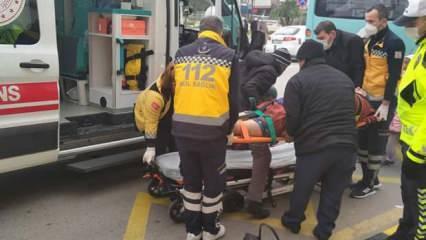 Halk otobüsünden düşen kadın yaralandı