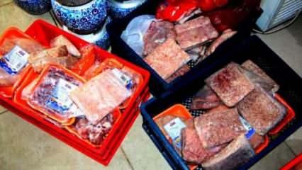 Markette yapılan kontrolde 250 kilo bozulmuş et ele geçirildi