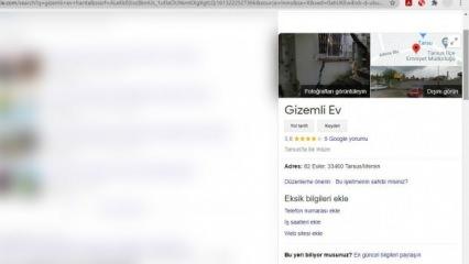 Mersin Tarsus’taki kazı evini Google haritalara "Gizemli ev" olarak girdi!
