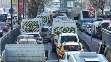 İstanbul'da trafikte yoğunluk