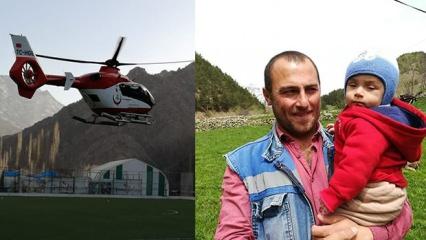 Patpat kazasında yaralandı, ambulans helikopterle Erzurum'a sevk edildi