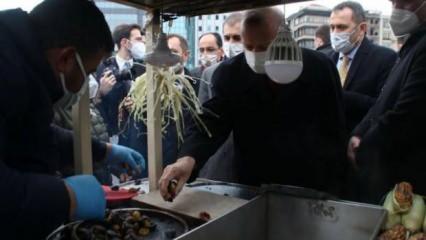 Cumhurbaşkanı Erdoğan'ın Taksim'de alışveriş yaptığı seyyar satıcı konuştu