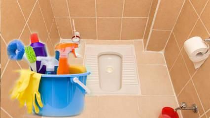 Alaturka tuvalet nasıl temizlenir? Kararmış tuvalet taşı beyazlatma yöntemleri...