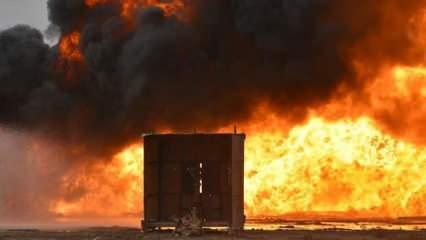 Suudi Arabistan'a düşen roket mermisi, petrol tesisinde yangına neden oldu