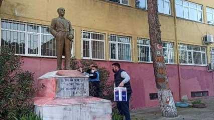 Tekirdağ'da Atatürk heykeline provokatif saldırı