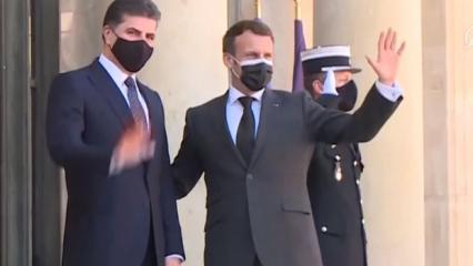 Fransa Cumhurbaşkanı Macron Paris'te Barzani ile görüştü