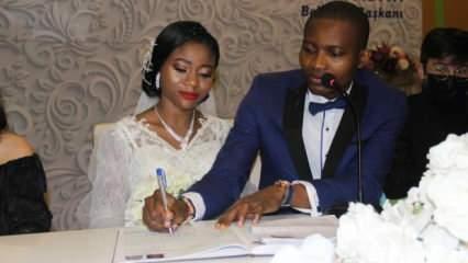 Nijeryalı çift Rize'de tanıştı, Rize'de evlendi