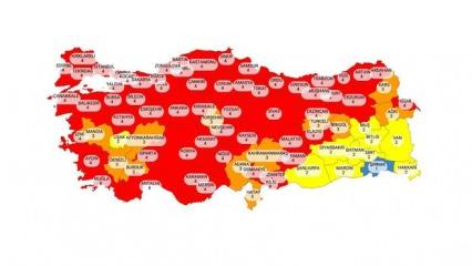 Türkiye risk haritası güncellendi İşte il il son durum