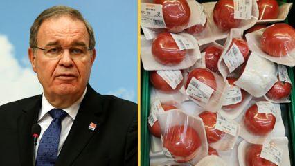 CHP Sözcüsü Öztrak 'domates'le algı yapmaya çalıştı