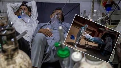 Bir yatakta iki hasta! Hindistan'da günlük vaka rekoru: 217 bin 353