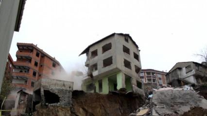 	Arnavutköy’de hafriyat alımı sırasında başka bir binanın altındaki toprak kaydı
