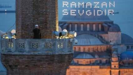 Ayasofya Camii'nden ilk iftar için ezan okundu