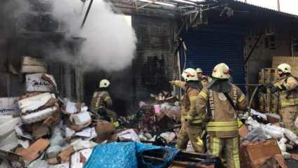 Rami'de gıda toptancıları merkezinde yangın
