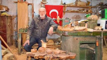 Bursa'da emekli öğretmen ahşap sanatıyla siparişlere yetişemiyor!