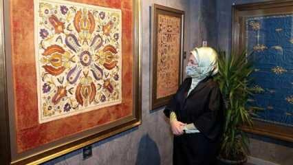 Emine Erdoğan 'Kalbe Dokunan İlmek' sergisini ziyaret etti