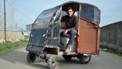 Hakkarili kardeşler hurda par&ccedil;alarından elektrikli ara&ccedil; yaptılar!  