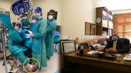 Ameliyatta fenalaşan doktor, ayağında serumla operasyonu tamamladı!
