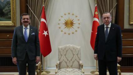Başkan Erdoğan, TOBB Başkanı Hisarcıklıoğlu'nu kabul etti