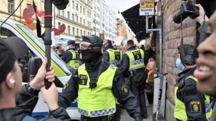 İsveç’te 1 Mayıs yürüyüşü Kovid-19 protestosuna dönüştü