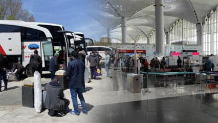 Otogar ve havalimanlarında 'tam kapanma' yoğunluğu