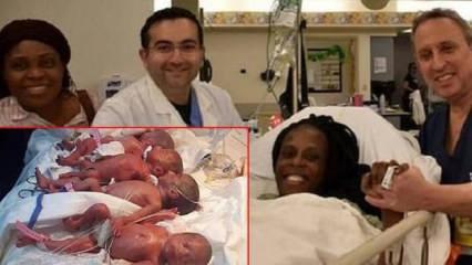 Genç kadın 9 bebek birden doğurdu
