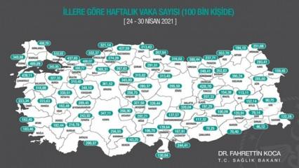 Bakan Koca yeni haritayı paylaştı! İstanbul'da büyük değişim! İl il son durum...