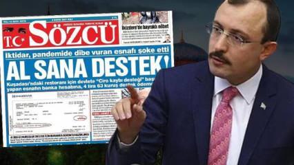 Sözcü gazetesinin manşetteki yalan balonunu Bakan Muş patlattı