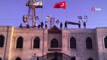 Azez'de Türk ve Filistin bayrakları yan yana dalgalandı