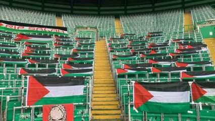 Celtic taraftarlarından Filistin bayraklarını kaldıran yönetime tepki!
