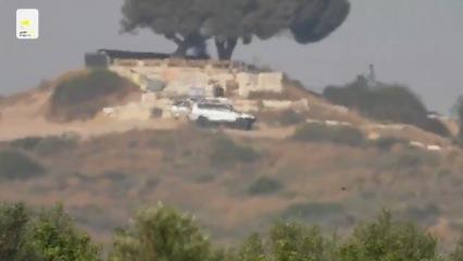Hamas'ın anti tank füzesi ile İsrail hedefini vurma anı