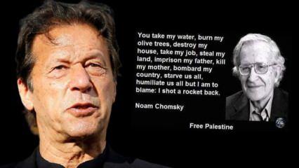Pakistan Başbakanı İmran Han'dan ABD'li düşünürün sözüyle Filistin'e destek