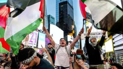 New York'ta binlerce kişi Filistin'e destek için yürüdü