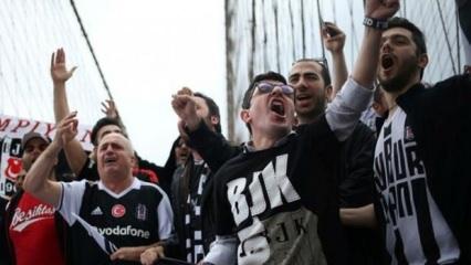 Beşiktaş taraftarı, Brooklyn Köprüsü'nde şampiyonluk kutladı!