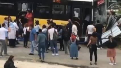 İstanbul'da İETT otobüsü kaza yaptı! Yolcular tahliye edildi