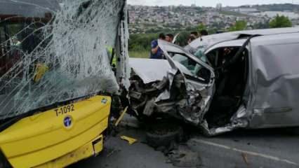 Başakşehir'de feci kaza! İETT otobüsüyle çarpışan aracın sürücüsü öldü