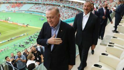 Dev maç öncesi o anlar! Erdoğan ve Aliyev...