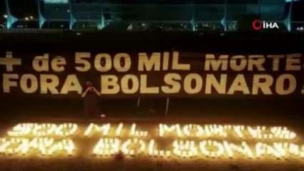 Brezilya’da 18 şehirde Covid-19’dan ölenlerin anısına 500’er mum yakıldı